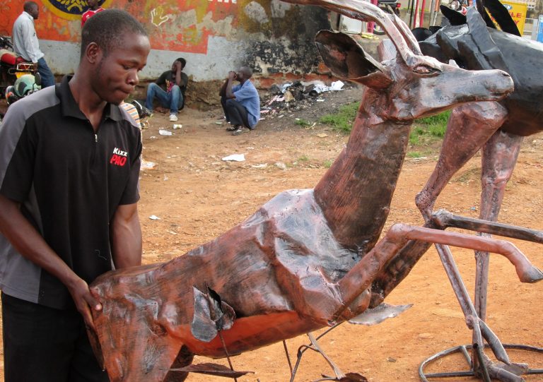 Ssebuliba makes different arts pieces