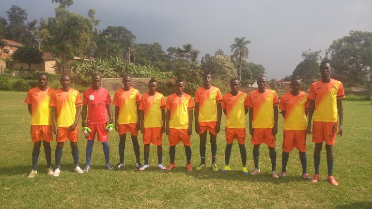 Kira United players lineup for a recent game