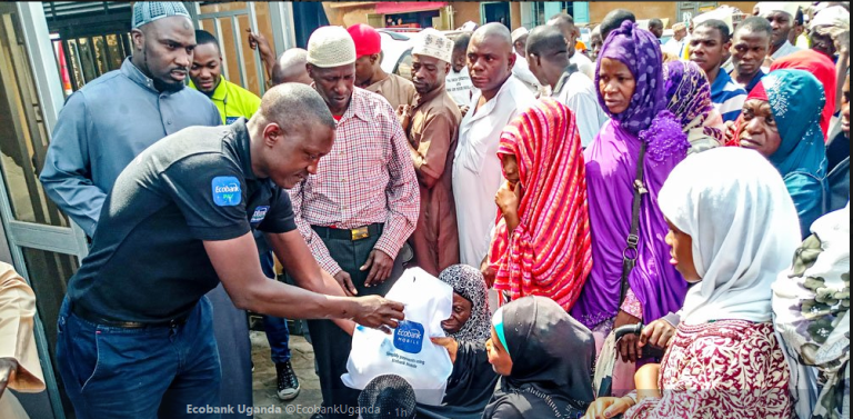 Ecobank donating to Muslims at Wandegeya Mosque