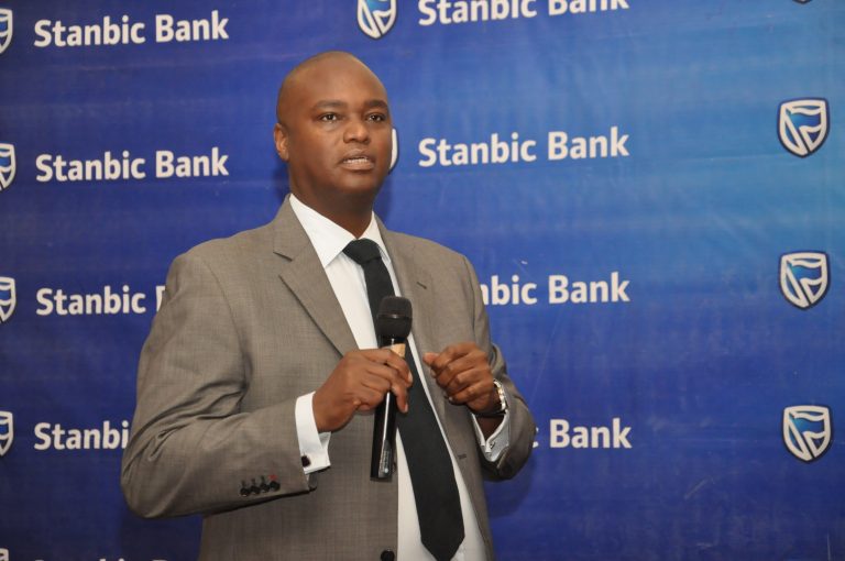 Stanbic Bank Chief Executive Patrick Mweheire, speaks during the release of the Half Year Results at Protea Hotel