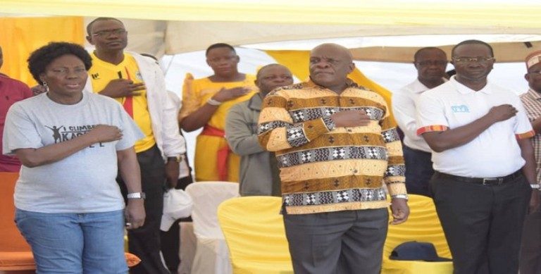 The Speaker (L), Karamoja State Minister, Hon Moses Kizige and former MP, Daudi Migereko at Kagulu