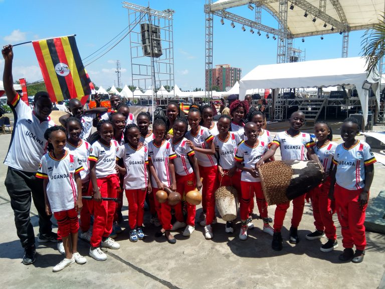 Pupils of Clevers' Origin Junior school who performed on behalf of Uganda.