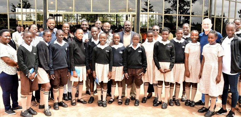 Oulanya with Watoto children