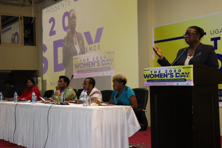 Commissioner General Doris Akol addressing women in trade