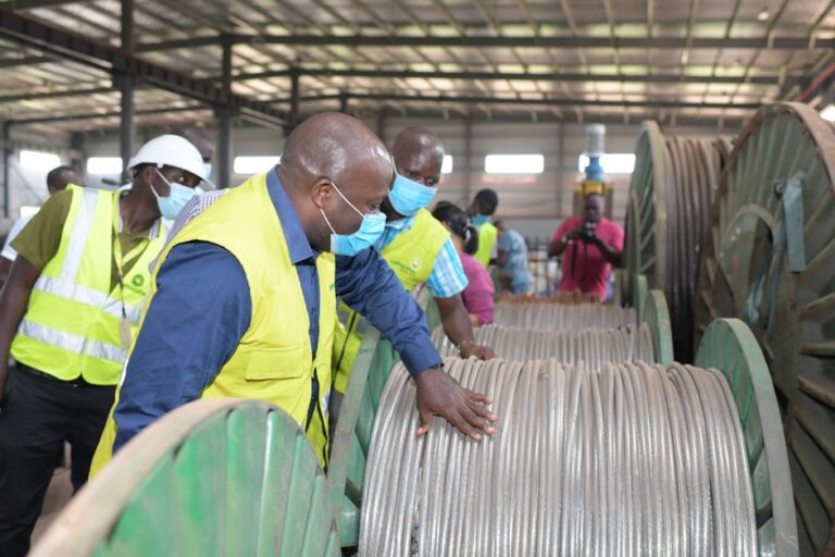 Umeme Managing Director, Selestino Babungi inspecting projects in the Mbale Industrial Park