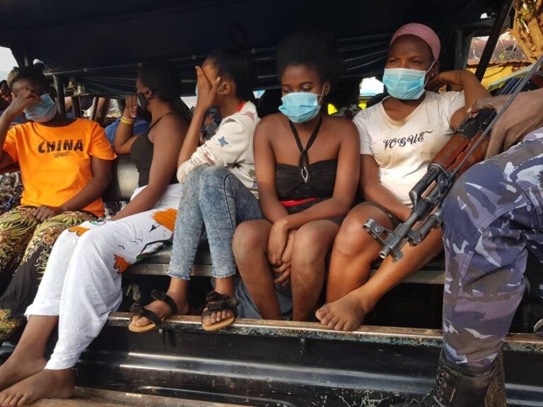 Some of the suspects arrested at Best Bar in Buesga over the weekend