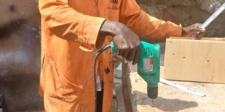 Bukenya at his workshop in Matugga