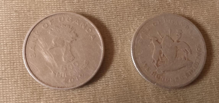 500-shilling worn-out coins