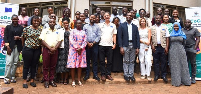 Participants that attended the cocoa sensory profiling workshop at the Coffee Department lab in Lugogo