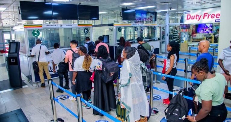 Passengers at Entebbe Airport