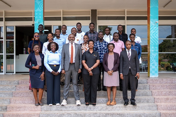 Allen Kagina, Trustee – MTN Foundation Board of Directors, on her left, Flavia Opio – Head of the National Innovation Hub and on her right