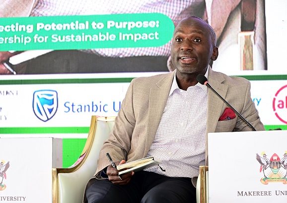 Israel Arinaitwe,Stanbic Bank's Head of Personal Banking during the Makerere University Career Fair