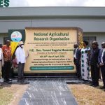 Museveni launching the anti-tick vaccine