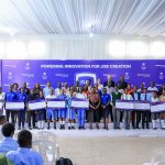 Stanbic National Schools Championship 11th edition regional Finalists pose for the group photo with after the bootcamp session in Gayaza High School, Wakiso District.