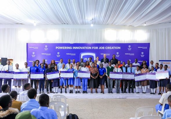 Stanbic National Schools Championship 11th edition regional Finalists pose for the group photo with after the bootcamp session in Gayaza High School, Wakiso District.