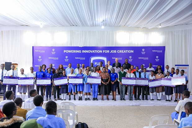 Stanbic National Schools Championship 11th edition regional Finalists pose for the group photo with after the bootcamp session in Gayaza High School, Wakiso District.